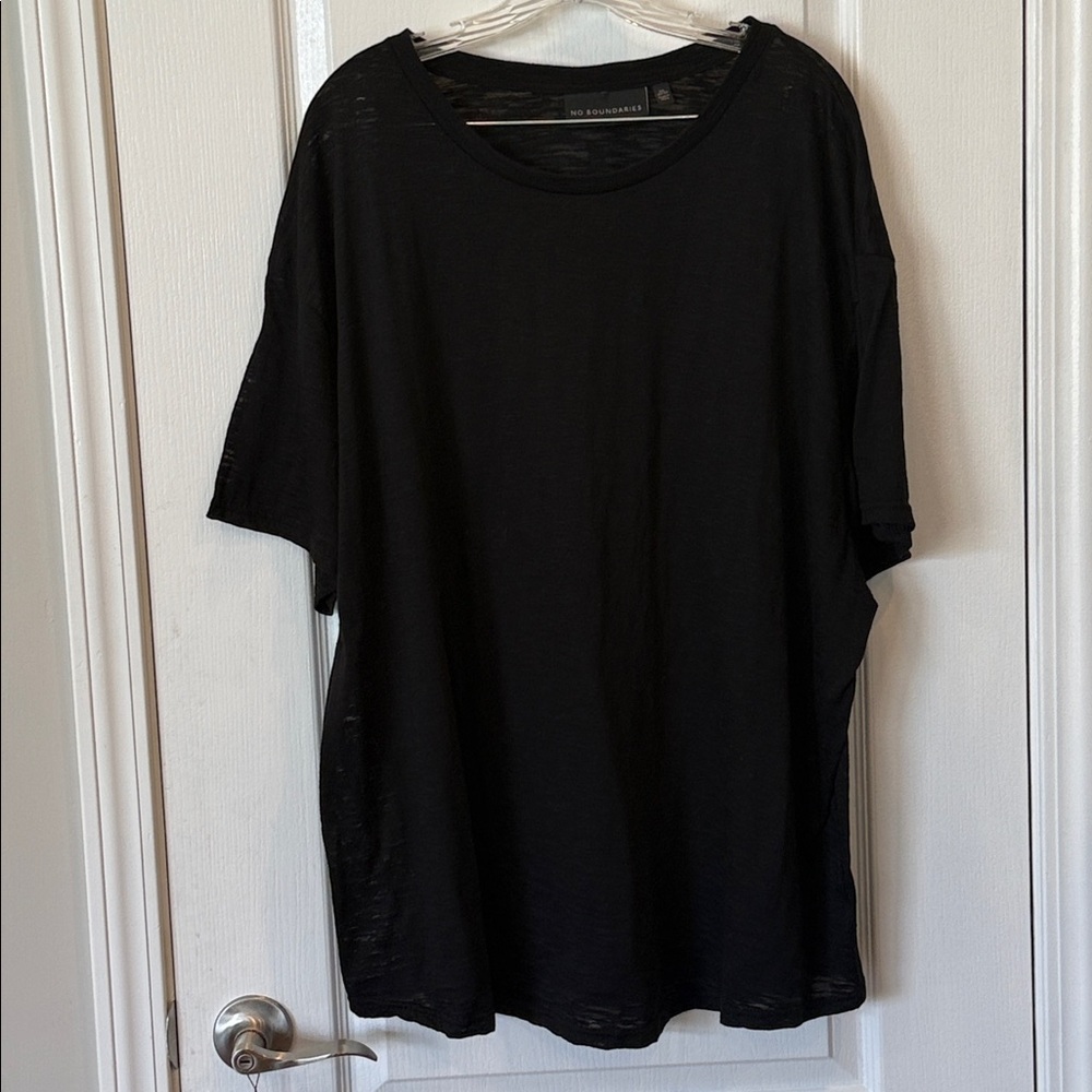 Men’s Black T Shirt 3XL No Boundaries Lightweight Crew Neck Basic Tee